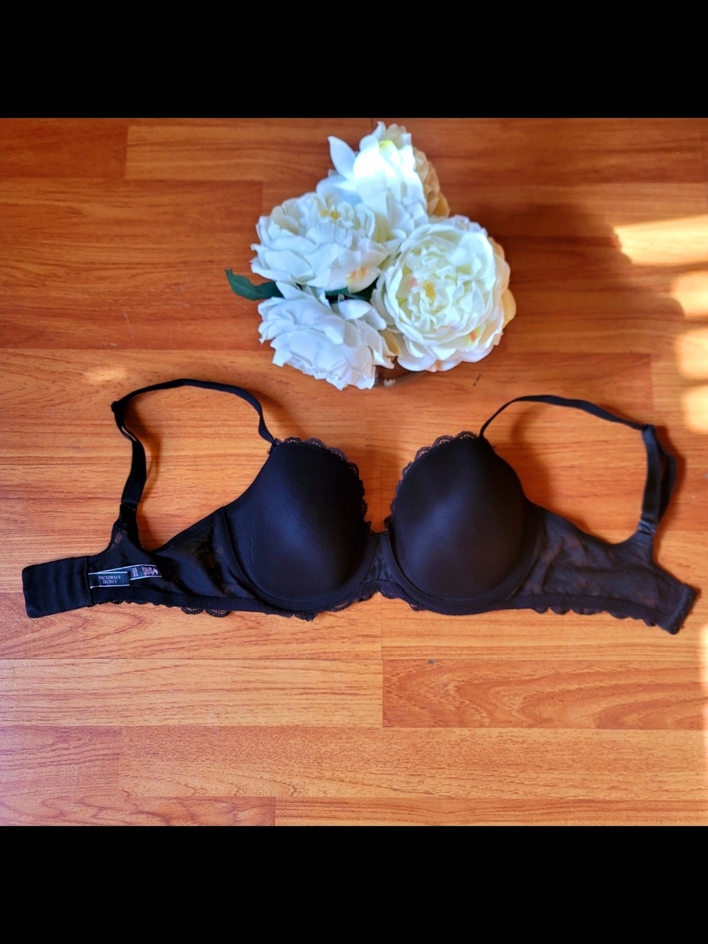 VS Victoria's Secret Dream Angels Lightly Lined Lace Demi Bra 34DDD Sexy Black - Picture 10 of 13